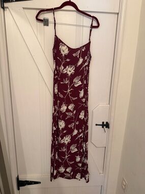 Flynn Skye Burgundy Floral Maxi Slip Dress